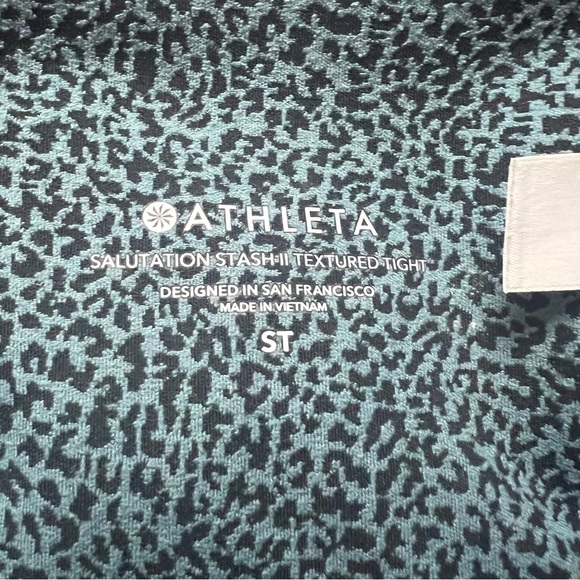 Athleta women’s Salutation stash II Tight size small tall blue/black preowned - Picture 2 of 8